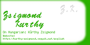 zsigmond kurthy business card